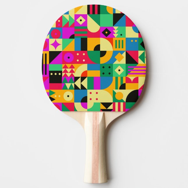 Raquete De Ping Pong Jardim Moderno Abstrato (Frente)