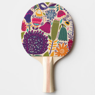 Raquete De Ping Pong Jardim tropical: coleção de padrões de primavera.