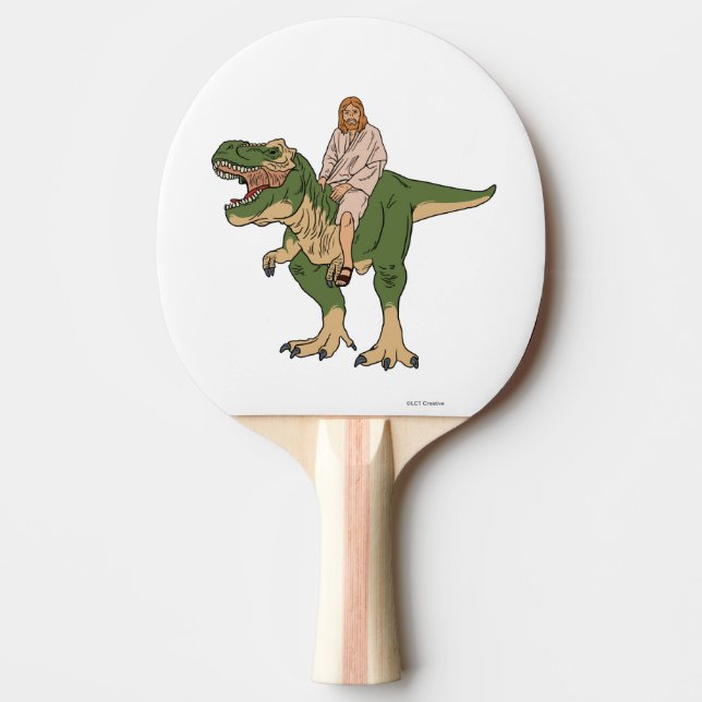 Raquete De Ping Pong Jesus Andando T-Rex (Frente)