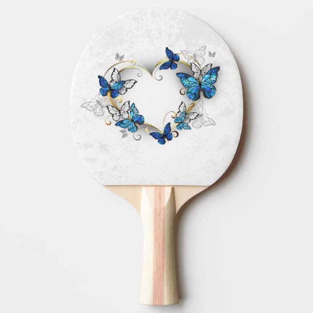 Raquete De Ping Pong Jewelry Heart with Butterflies Morpho (Frente)