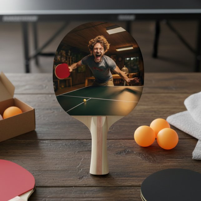 Raquete De Ping Pong Jogador de Esportes com Foto Personalizada (Criador carregado)