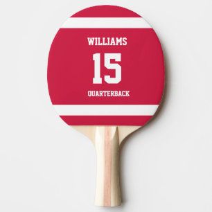 Raquete De Ping Pong Jogador de Esportes Vermelho e Preto
