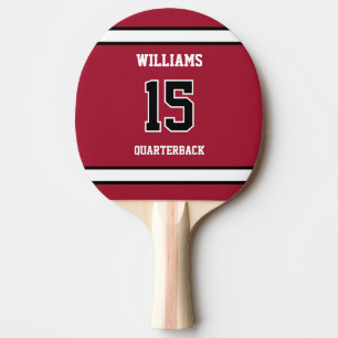 Raquete De Ping Pong Jogador de Esportes Vermelho e Preto