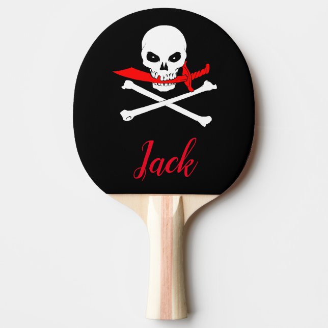 Raquete De Ping Pong Jolly Roger Personalizado (Cutlass)Ping Pong Paddl (Frente)