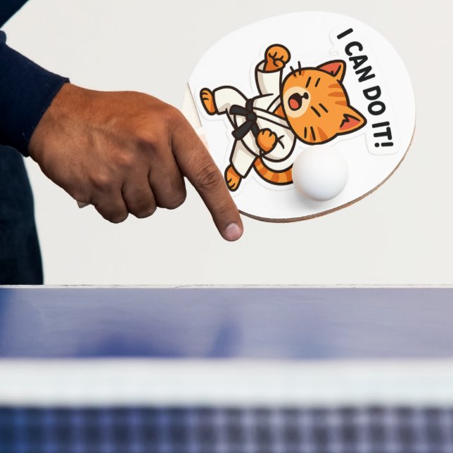 Raquete De Ping Pong Karate Cat Sticker (Insitu)