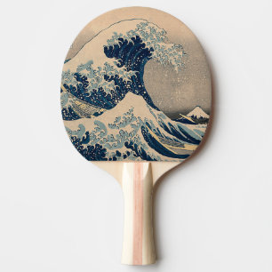 Raquete De Ping Pong Katsushika Hokusai. A onda do Excelente de Kanagaw