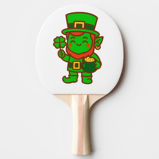 Raquete De Ping Pong Kawaii Lucky Leprechaun (Frente)