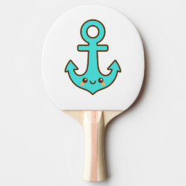 Raquete De Ping Pong Kawaii Turquoise Anchor - Whimsical & Cheerful
