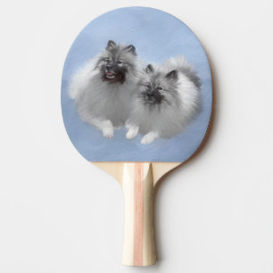 Raquete De Ping Pong Keeshond Pair de Kees pintando Arte Animal Origina