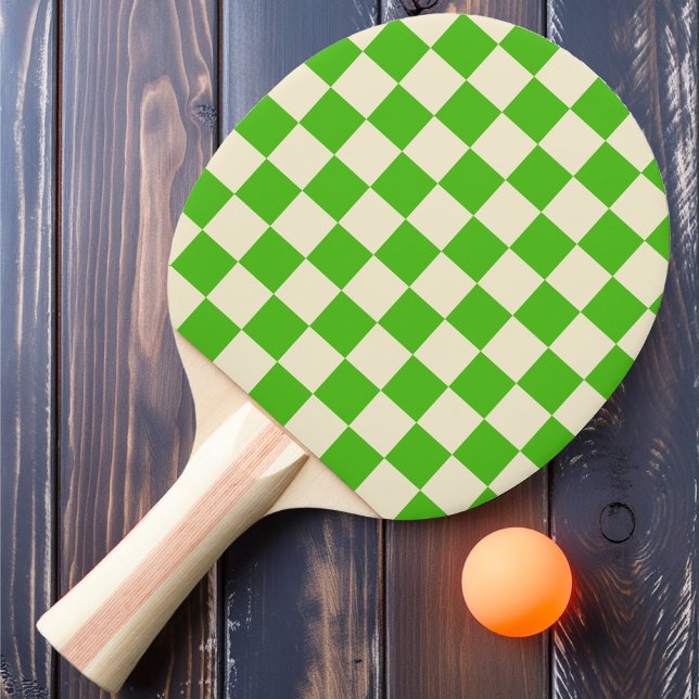 Raquete De Ping Pong Kelly Green & Cream Checker (Criador carregado)