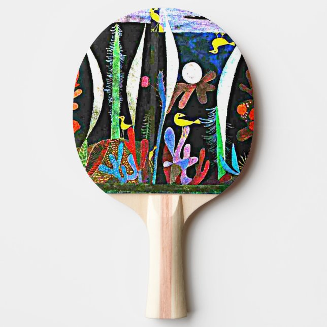 Raquete De Ping Pong Klee - Paisagem com Aves Amarelas (Frente)