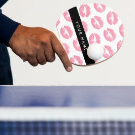 Raquete De Ping Pong Lábios Rosa, Beijo, Batom, Seu Nome, Personalizar