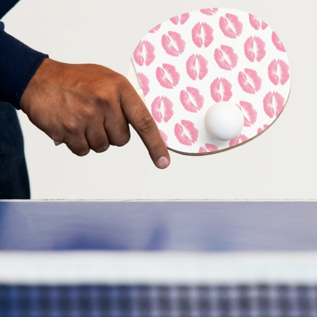 Raquete De Ping Pong Lábios Rosa, Padrão De Lábios, Batom Rosa, Beijo (Insitu)
