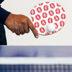 Raquete De Ping Pong Lábios Vermelhos, Padrão De Lábios, Batom Vermelho