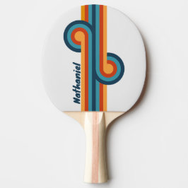 Raquete De Ping Pong Laço de Listra de Cardo Vintage com Nome