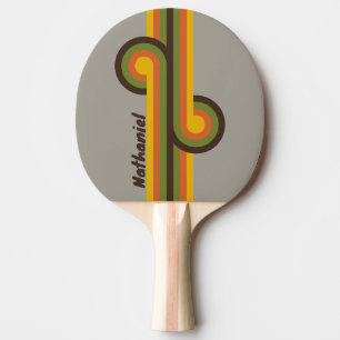 Raquete De Ping Pong Laço de Listra de Trevo do Pôr do Sol com Nome