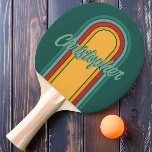 Raquete De Ping Pong Laço Verde Vintage Arch com Nome