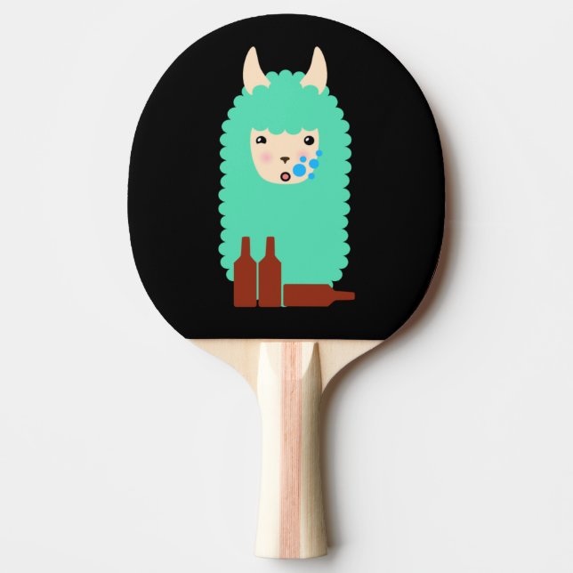 Raquete De Ping Pong Lama bêbedo de Emoji (Frente)