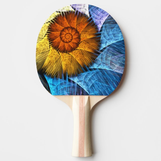 Raquete De Ping Pong Laranja Amarelo Amarelo Abstrato (Frente)