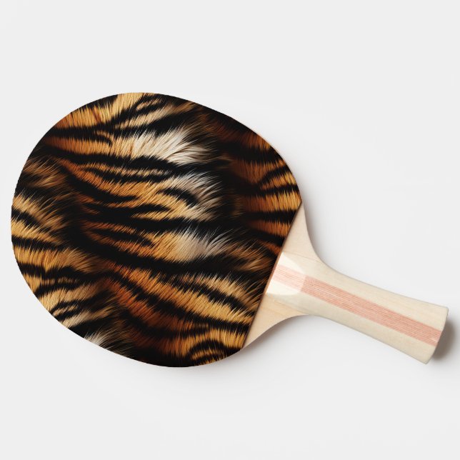 Raquete De Ping Pong Laranja Preto Tigre Impressão Animal (Lateral)