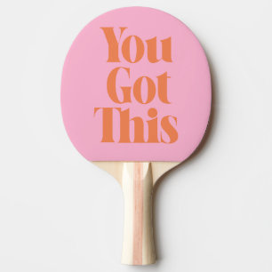 Raquete De Ping Pong Laranja Rosa Você Consegue Isto Citação Motivacion