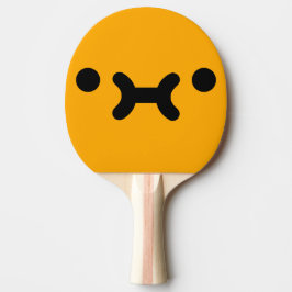 Raquete De Ping Pong Laranja Rosto Emburrado Fofo