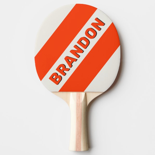 Raquete De Ping Pong Laranja Tradicional Laranja Três faixas Negrito co (Frente)