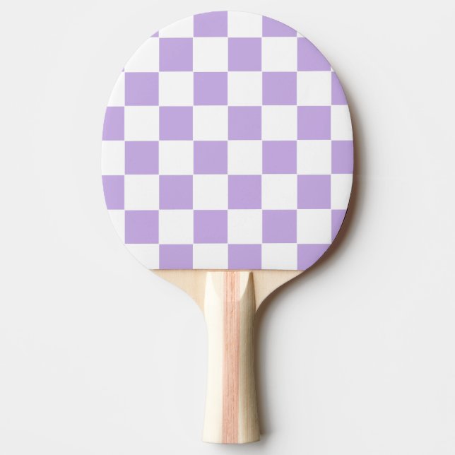 Raquete De Ping Pong Lavanda e branco verificados (Frente)