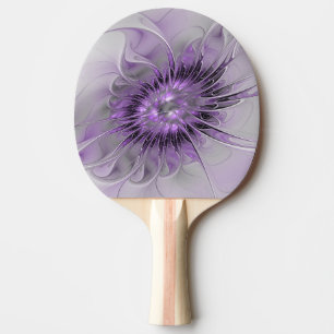 Raquete De Ping Pong Lavanda Flor Sonho Moderno Abstrato de Arte Fracta