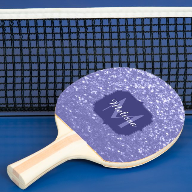 Raquete De Ping Pong Lavanda violeta brilha brilho monograma (Insitu)