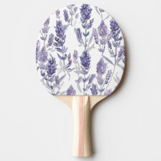 Raquete De Ping Pong Lavender Fields | Purple Watercolor Flower Pattern
