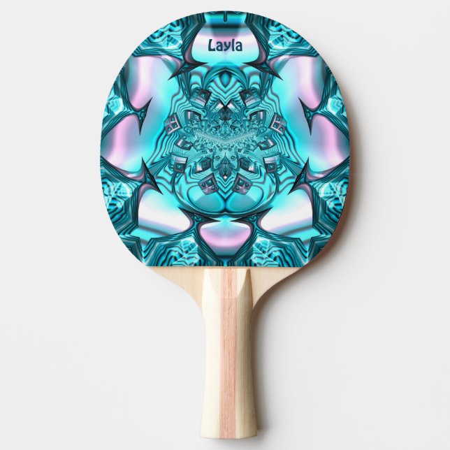 Raquete De Ping Pong LAYLA ~ MARSHMALLOT ~ Azul Cor - de - rosa ~ (Frente)