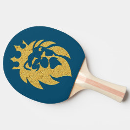 Raquete De Ping Pong Leão Com Coroa - Estilo Dourado 1