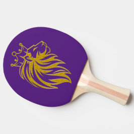 Raquete De Ping Pong Leão com Coroa - Estilo Dourado 2