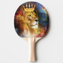 Raquete de Ping-Pong Leão de Judá Cósmico