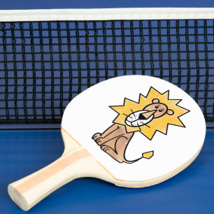 Raquete De Ping Pong leão fofo desenho infantil retrô safári animal da