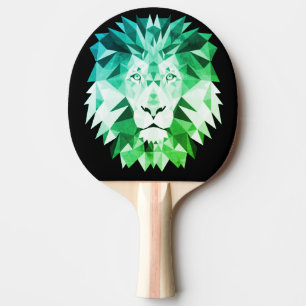 Raquete De Ping Pong Leão Geométrico Verde
