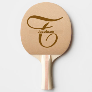Raquete De Ping Pong Leather Background Tan Table Tennis Custom Name