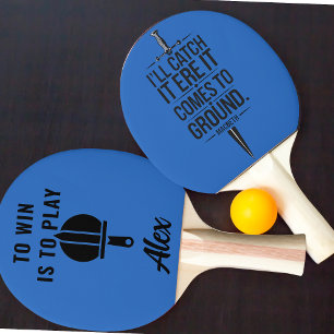 Raquete De Ping Pong Legal citação moderna, preto e azul