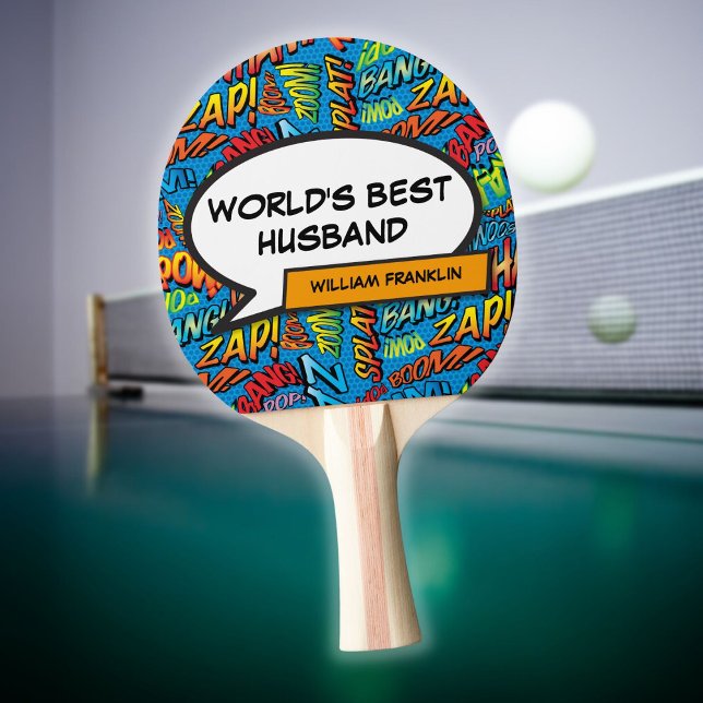 Raquete De Ping Pong Legal mundos Melhor Marido Engraçado Moderno (Cool Worlds Best Husband Modern Funny Ping Pong Paddle)