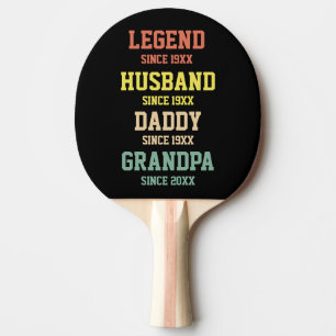 Raquete De Ping Pong Legenda Retro Personalizada Avô Pai Marido