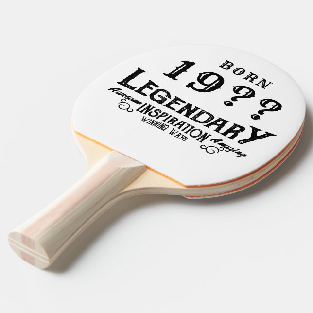 Raquete De Ping Pong Leitura Personalizada - Letra Vintage Monograma Te (Frente inclinada)