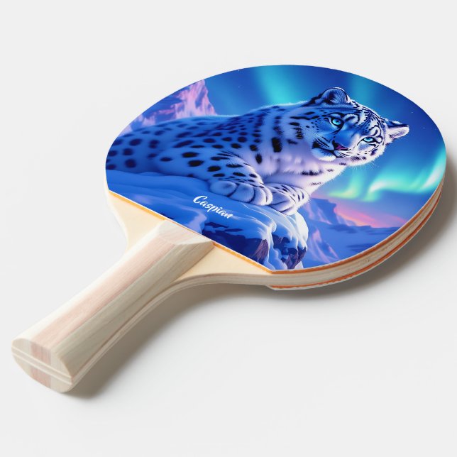 Raquete De Ping Pong Leopardo-da-neve atordoante em Mountain Rock (Frente inclinada)