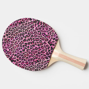 Raquete De Ping Pong Leopardo, Impressão preto e rosa quente