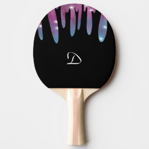 Raquete De Ping Pong Letra Monograma Abstrata com Brilho a Pingar