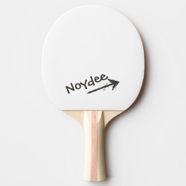 Raquete De Ping Pong Letras pretas e seta em você (Frente)