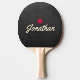 Raquete De Ping Pong Lienzo Preto Assinatura Vintage Estrela