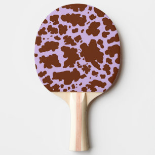 Raquete De Ping Pong Lilac Roxo Moderno e Impressão de Vaca Marrom