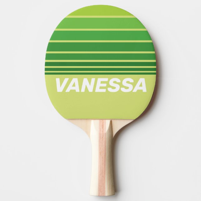 Raquete De Ping Pong Lily Pad Green Horizon Striping with Name (Frente)