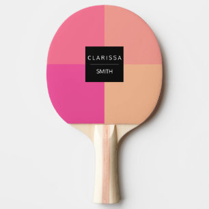 Raquete De Ping Pong Linda combinação geométrica colorida e elegante